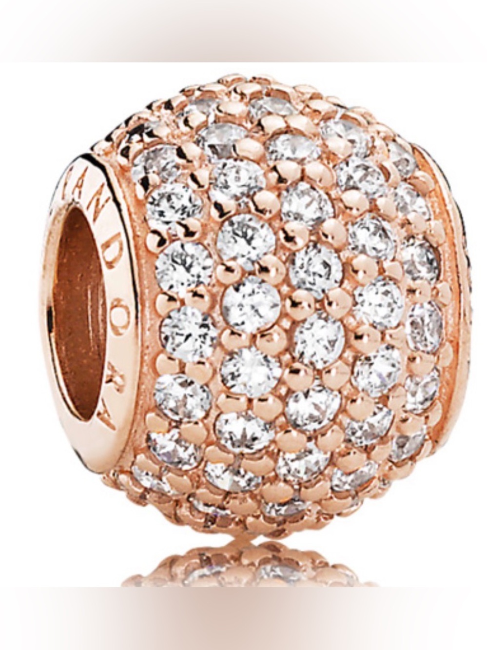 Pandora Rose Gold Pave Charm with Clear Stones